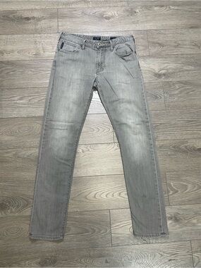 Armani Jeans Men's Slim Straight Gray Washed Jeans